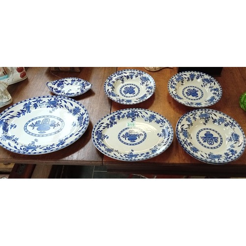 319 - Wood & Son Delph ware vintage plates