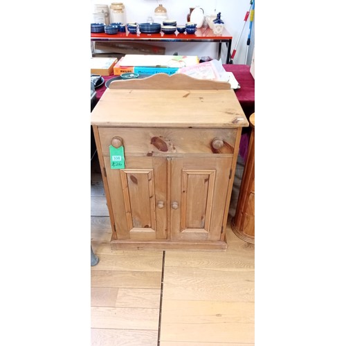 338 - Single drawer table height pine cupboard