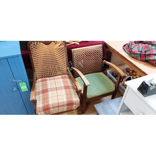 341 - 2 Rattan back chairs