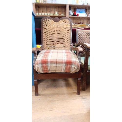 341 - 2 Rattan back chairs