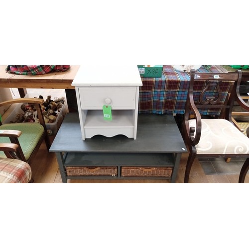 342 - Shabby chic coffee table and bedside cabinet