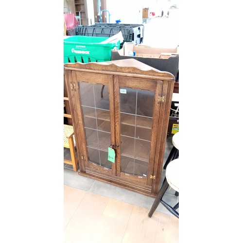 345 - Wall mounted leaded glass corner unit