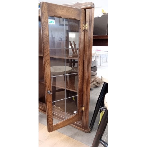 345 - Wall mounted leaded glass corner unit