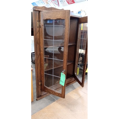 345 - Wall mounted leaded glass corner unit