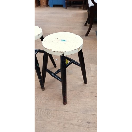 346 - 2 Vintage painted stools