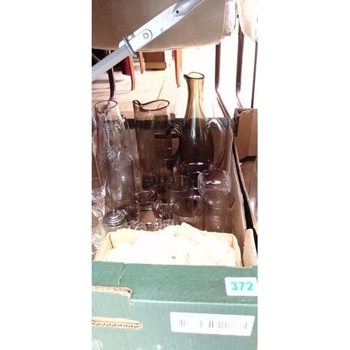 372 - 2 Boxes of clocks and glassware