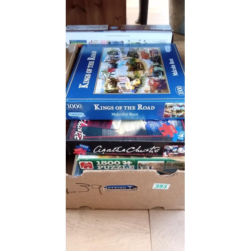 393 - Box lot of jigsaws