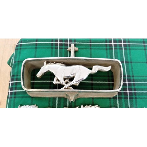 348 - Circa 1970 Mustang radiator plaque and side horses