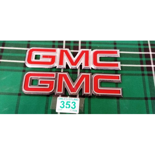 353 - Pair of GMC reflective badges