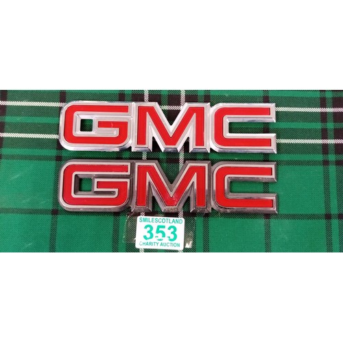 353 - Pair of GMC reflective badges