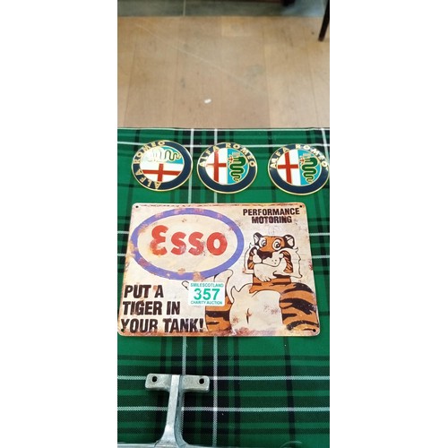 357 - 3 Alpha Romeo badges plus SO Tiger small sign