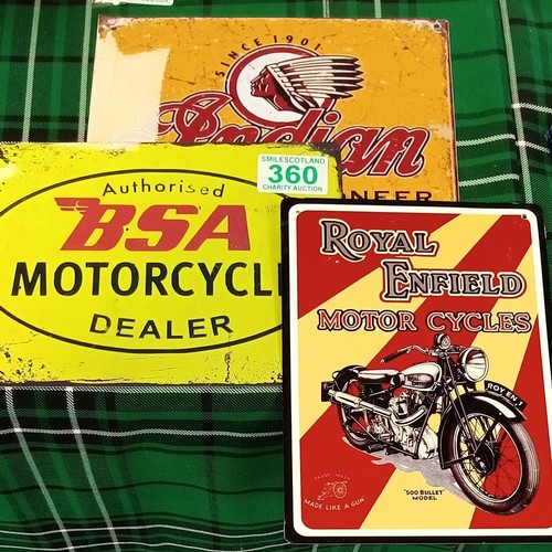 360 - 3 Retro Motorcycle signs