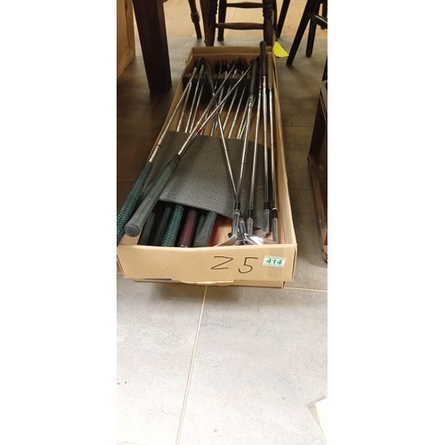 414 - Box of golf clubs