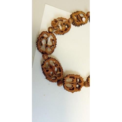 4 - Walnut vintage bracelet & necklace