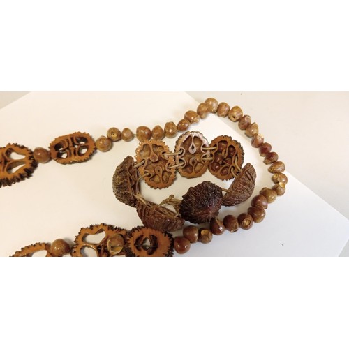 4 - Walnut vintage bracelet & necklace