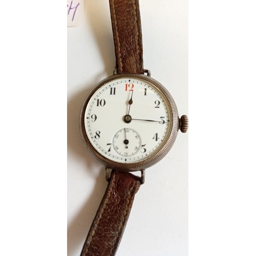 8 - Fully hallmarked silver vintage Trench watch