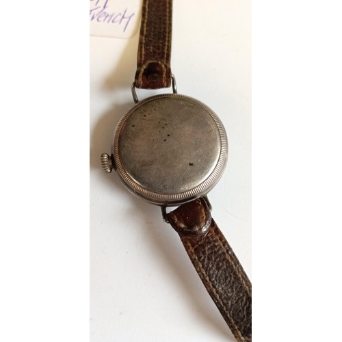 8 - Fully hallmarked silver vintage Trench watch