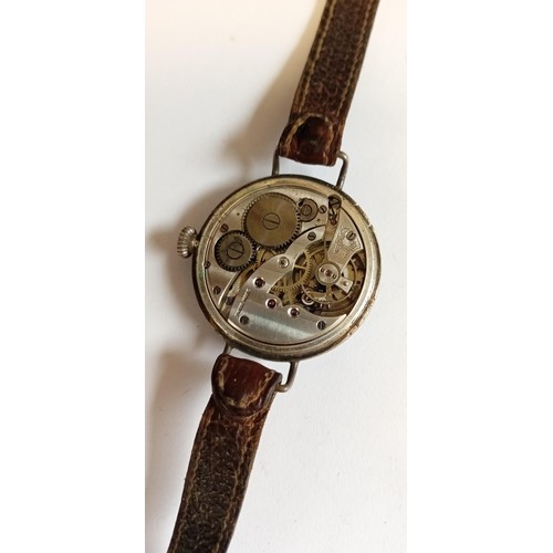 8 - Fully hallmarked silver vintage Trench watch