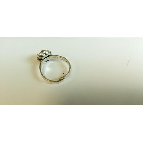 54 - 1970's Swedesign with rock crystal ring fully hallmarked, maker J&G size P approx.