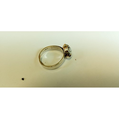 54 - 1970's Swedesign with rock crystal ring fully hallmarked, maker J&G size P approx.