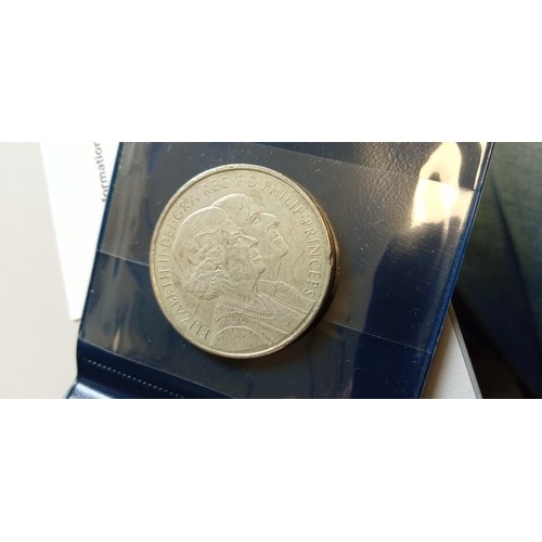 57 - Diamond wedding £5 coin plus decimal day coins