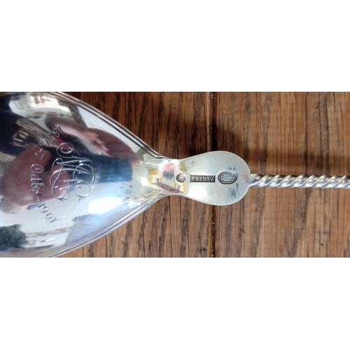 97 - Danish silver anniversary spoon P Hertz 1901