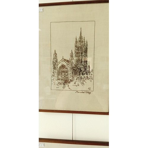 1 - 3 embroidery pictures Aberdeen: Marischal & King's College and St. Machar Cathedral