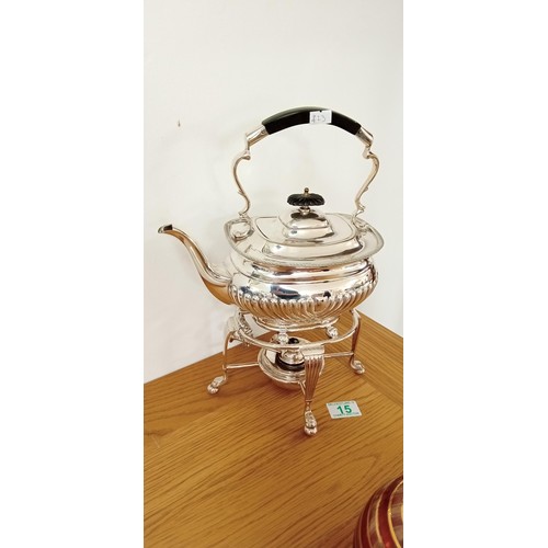 15 - Silver-plated spirit kettle