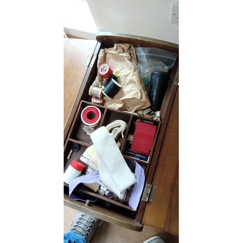 50 - Vintage sewing box & contents