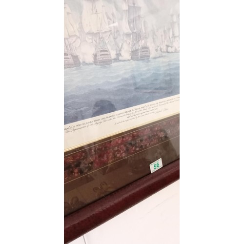 56 - Framed Print 'Galleon ships' engraved by Richard Patton