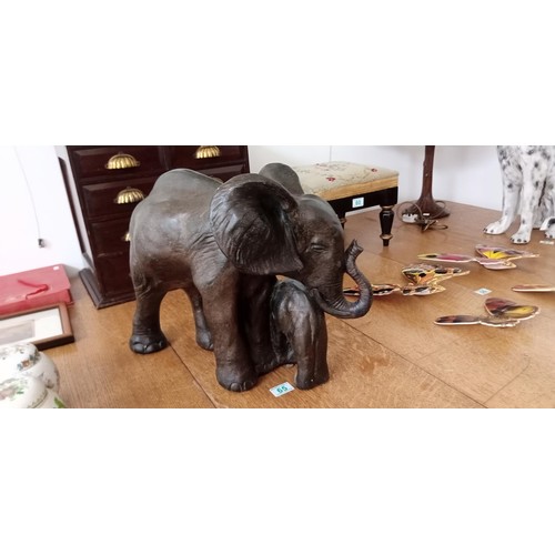 65 - Mother & calf elephant resin