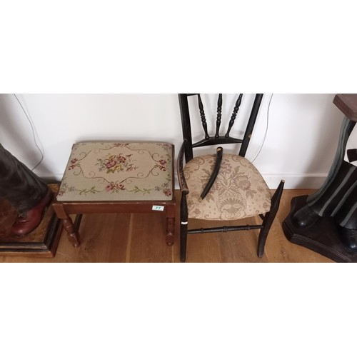 77 - Small chair & footstool a/f