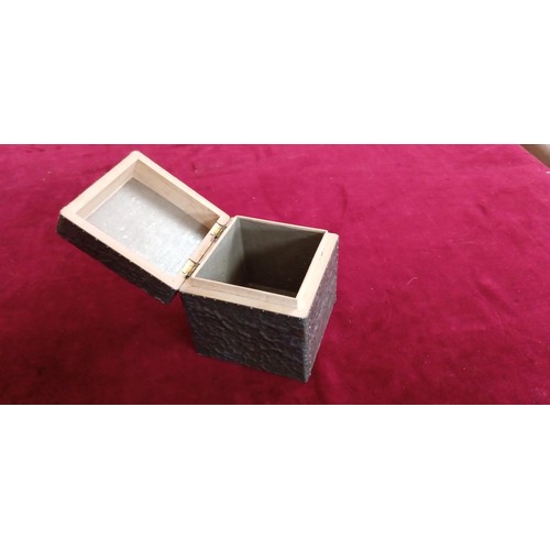 90 - Vintage zinc and stone tea caddy