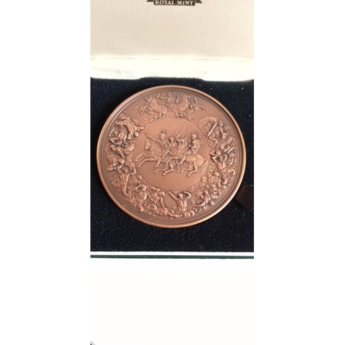 109 - Royal Mint Battle of Waterloo 175th Anniversary Commemorative bronze medal