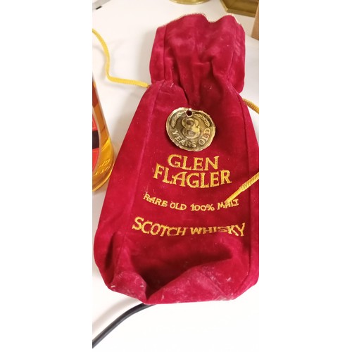 113 - Glen Flagler 100% Pot Still Scotch Whisky. Rare All-Malt Scotch. 70% proof. 26 2/3 fl. oz. Bottle is... 