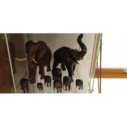 159 - Selection of elephant ornaments