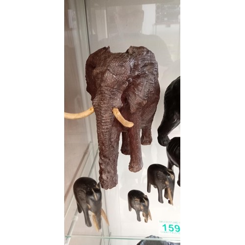 159 - Selection of elephant ornaments