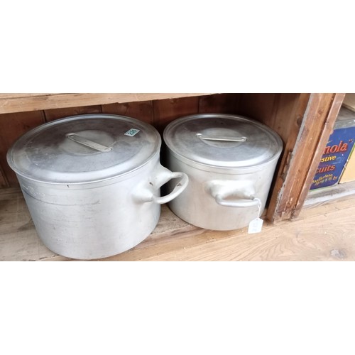 236 - 2 vintage aluminium soup pots