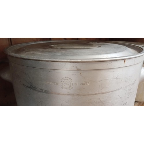 236 - 2 vintage aluminium soup pots