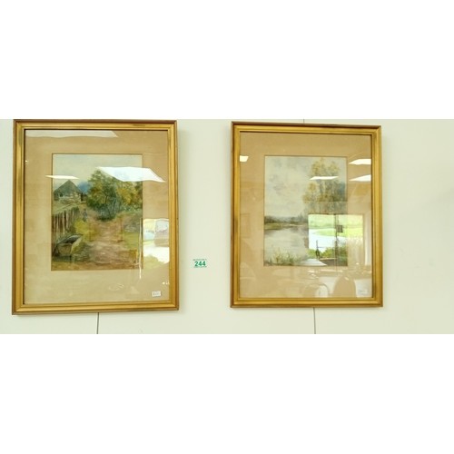 244 - 2 Vintage framed water colours by M Michie