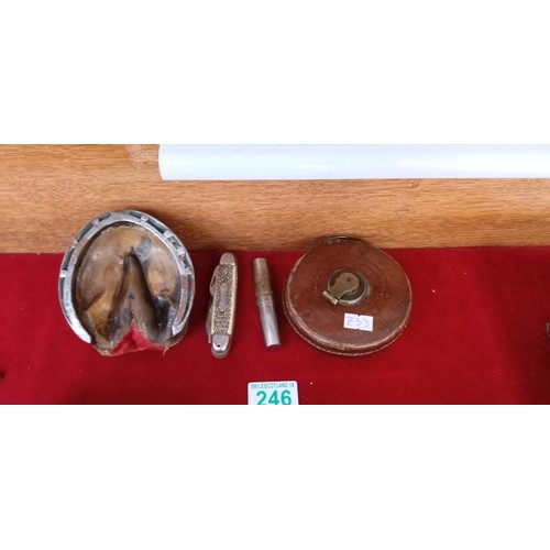 246 - Horse hoof, penknife, tape measure & more