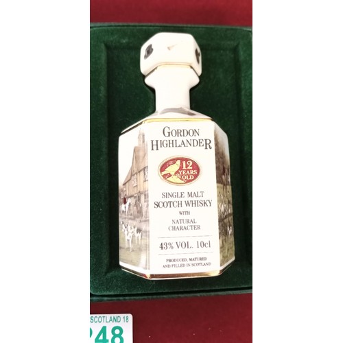 248 - Gordon Highlanders 12-year-old single malt Scotch whisky 10cl decanter (empty) in original box & Roy... 