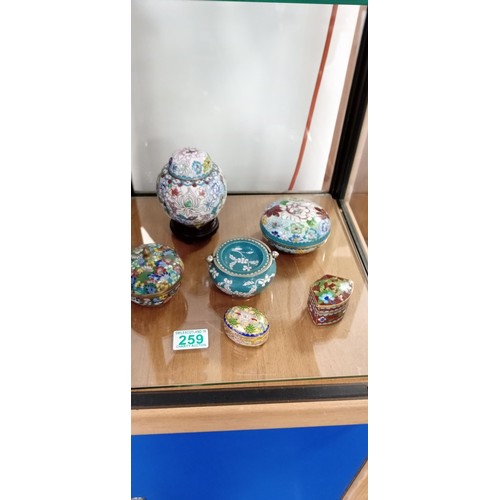 259 - Collection of antique & modern  cloisonné ware