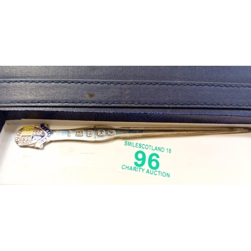 96 - Solid silver hallmarked Silver Jubilee letter opener Birmingham 1977 by Deakin & Francis, & butter k... 