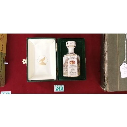 248 - Gordon Highlanders 12-year-old single malt Scotch whisky 10cl decanter (empty) in original box & Roy... 