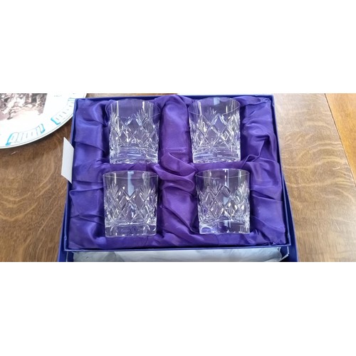 277 - 4 Edinburgh crystal whisky glasses in original box. 6 Edinburgh crystal sherry glasses, imported.