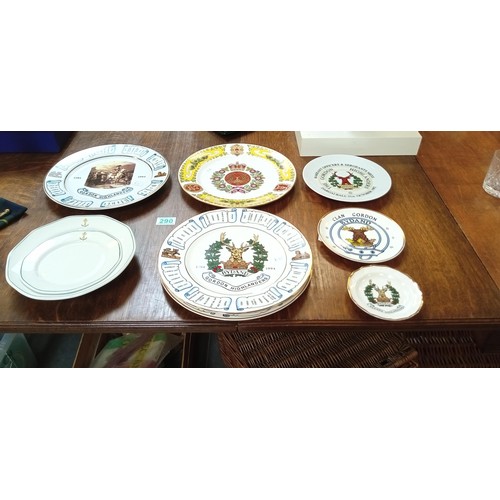 290 - Selection of Gordon Highlanders commemorative plates, mess bowl and side plate