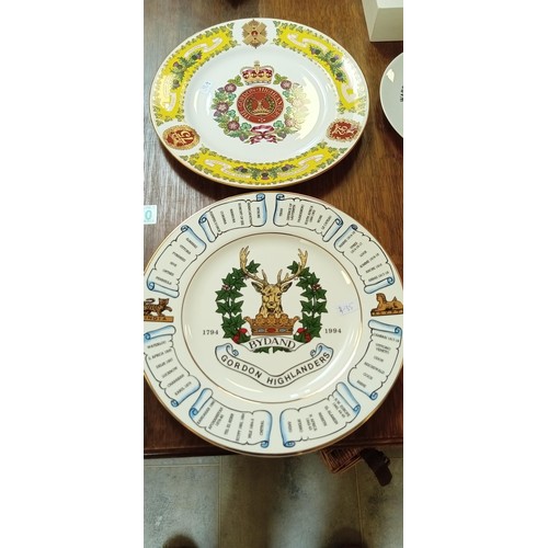 290 - Selection of Gordon Highlanders commemorative plates, mess bowl and side plate