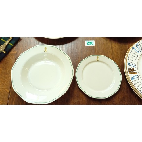 290 - Selection of Gordon Highlanders commemorative plates, mess bowl and side plate