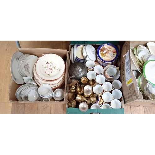 295 - 4 boxes of mixed China and glass ware